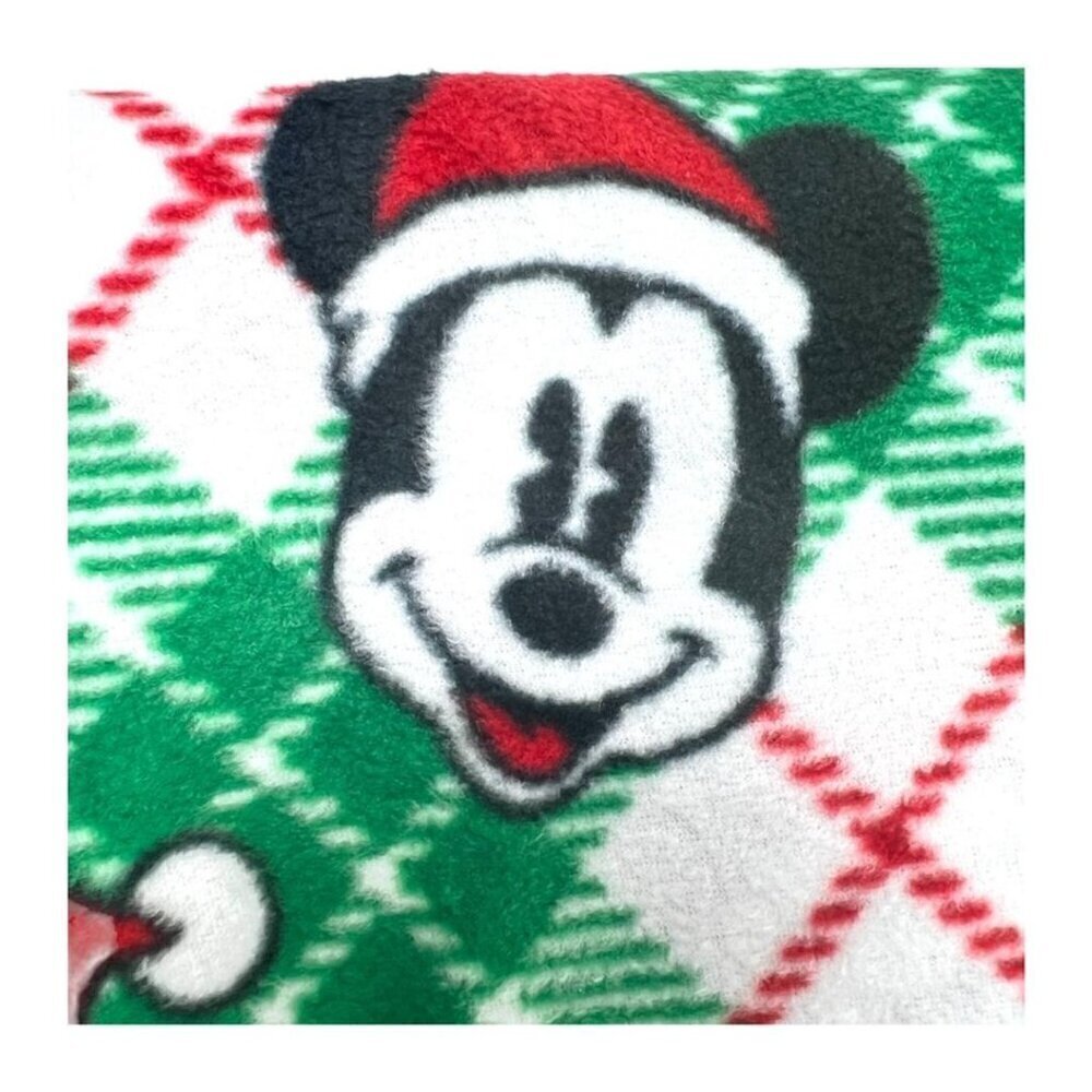 Disney Mickey Mouse Womens Red Green Plaid Fleece Pajamas 2 Pc Sets Sz M New - Picture 5 of 11